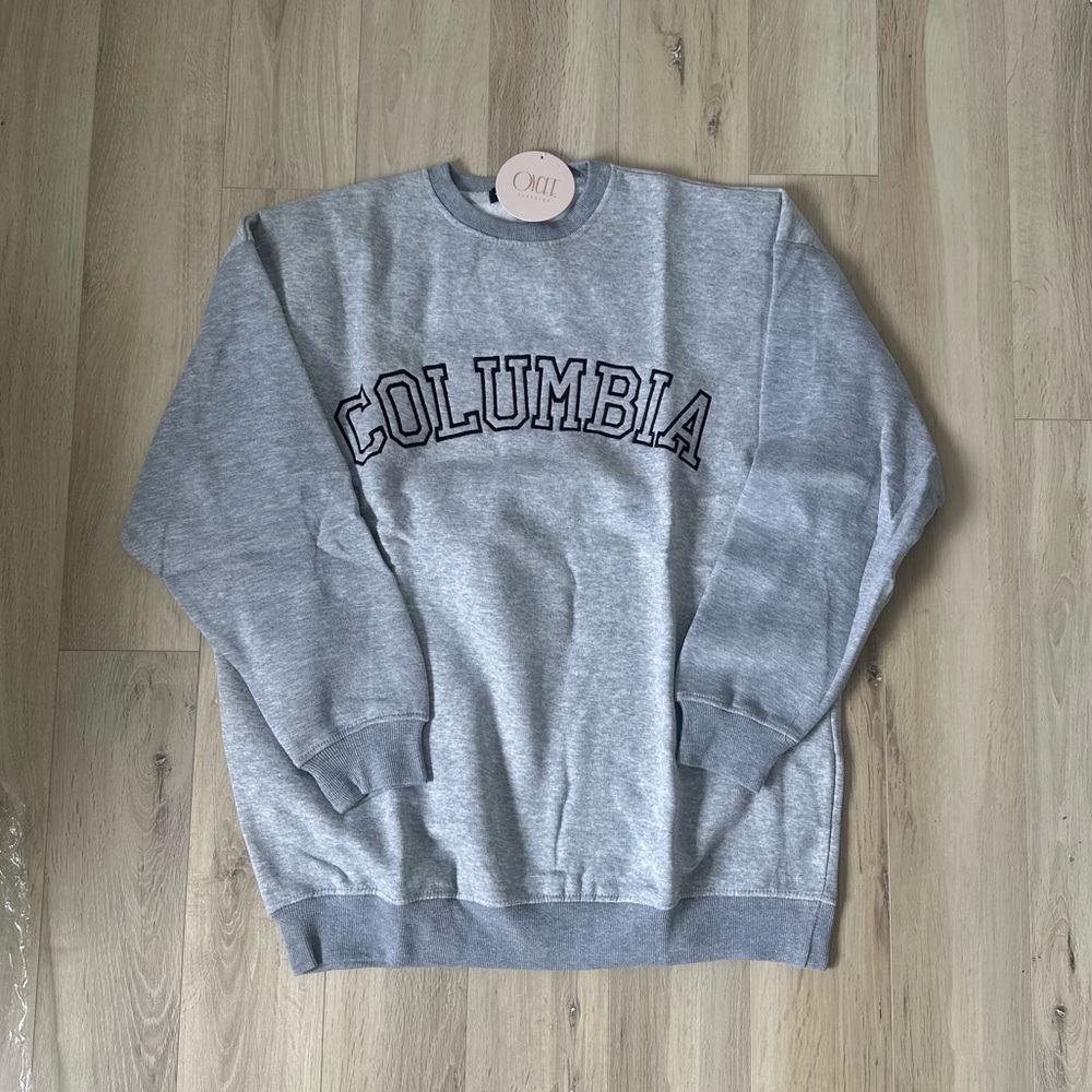 NWT Oycee x Columbia Crewneck Sweater – Heather Grey, Size Medium